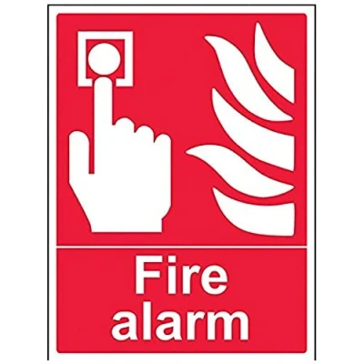 Image of V Safety Fire Alarm Sign 300mm x 400mm Self Adhesive Vinyl