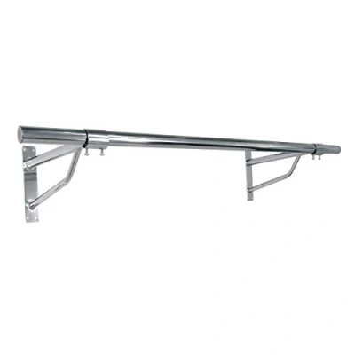 Image of SF WALL MOUNTED Tube HEAVY DUTY RAIL CLOHTES GARMENT WARDROBE DISPLAY SCREW FIX FIT (6 FtFoot + 3 Brackets)