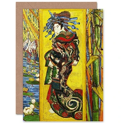 Image of Artery8 Vincent Van Gogh Courtesan After Eisen Cropped Fine Art Greeting Card Plus Envelope Blank Inside