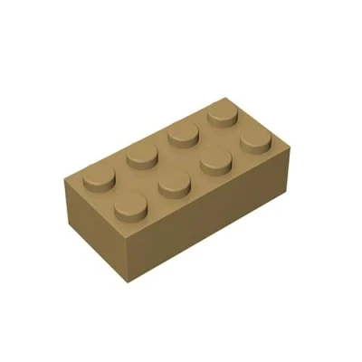 Image of TTEHGB TOY Classic Bulk Brick Block 2x4, 200 Piece Building Earthy Yellow, Compatible with Lego Parts and Pieces 3001(Colour:Earthy Yellow)