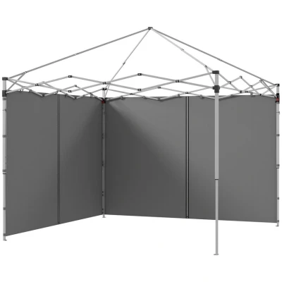Image of Outsunny Side Panels for 3x3m or 3x6m Pop Up Gazebo with Zipped Doors Grey Pack of 2