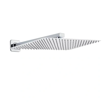 Image of JOHO Duschkopf 350x250mm + Brausearm 370mm Huvuddusch med duscharm Main 35 x 25 cm with Shower arm 37 cm, Chrome, 25cm/37cm