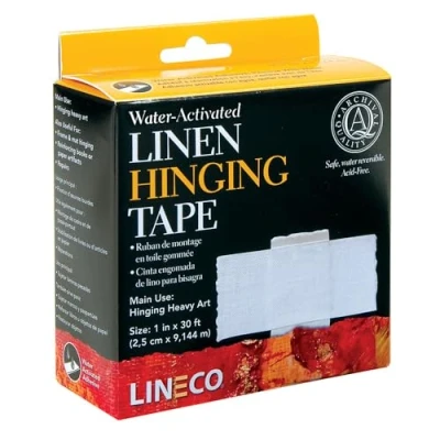 Image of Lineco 378789 Linen Hinge Gum Tape White 1&quot; x 30&#039;