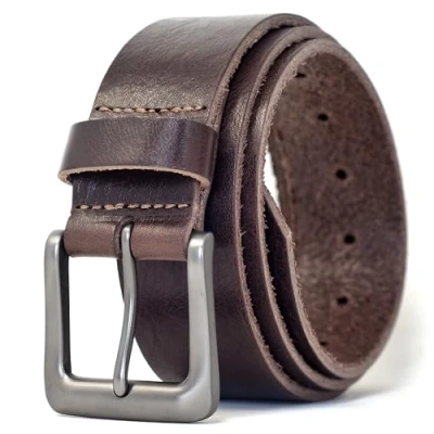 Image of Ashford Ridge Italian Full Grain Leather 38mm Belt Made in England Brown Large