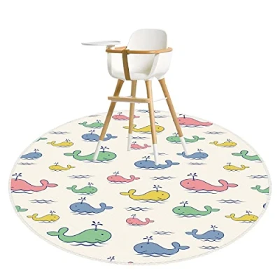 Image of Highchair Splash Mat, 43.3&quot; Waterproof Washable Anti Slip Spill Mat for Art, Crafts,Playtime Floor Protector, Weaning Mess Table Cloth