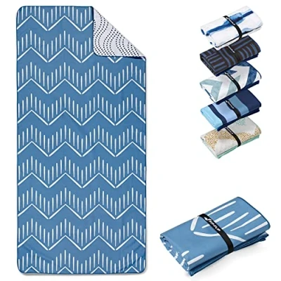 Image of Fit Flip microfibre beach towel large lightweight, compact and super absorbent sand free quick dry towel, 100% recycled travel Brushes 160x90cm
