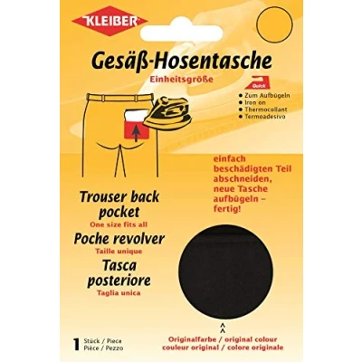 Image of Kleiber Iron on Replacement Back Pocket Black
