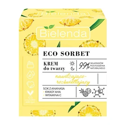 Image of Bielenda Eco Sorbet Pineapple Moisturizing and brightening cream 50ml