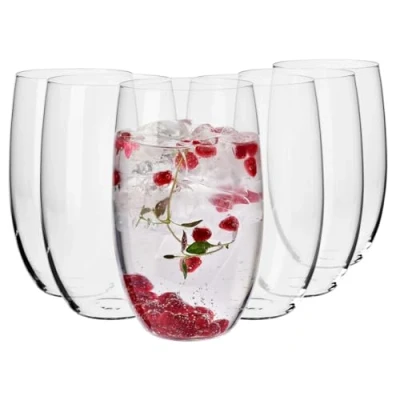 Image of Krosno Water Juice Drinking Highball Glasses Set of 6 Pieces 510 ML Blended Collection Half Pint Beer Cocktail Ideal for Home, Restaurant, Events &amp; Parties Dishwasher Safe Tumbler