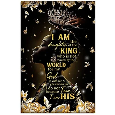 Image of TNND I Am The Daughter Of A King Gift Metal Sign Art Tin Poster 8x12 inch