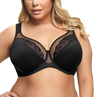 Image of Gorsenia Underwired Lace Maxi Non Padded Bra K441 Luisse, Black,40DD