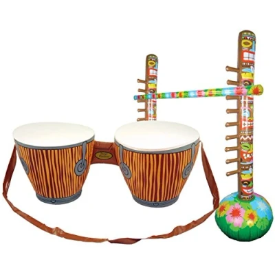 Image of HENBRANDT Inflatable Pack Tropical Bongo Drums &amp; Limbo Bar Game Party Supply