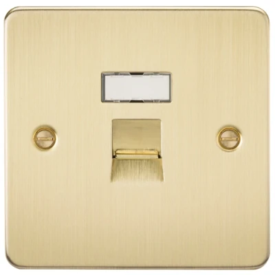Image of KnightsBridge Flat Plate RJ45 network outlet brushed brass