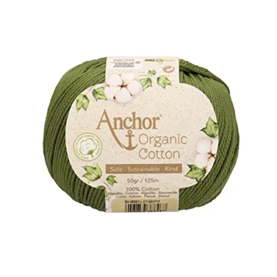 Image of Anchor 06523 Organic Cotton 4 Ply Approx. 125 m Moss 50 g