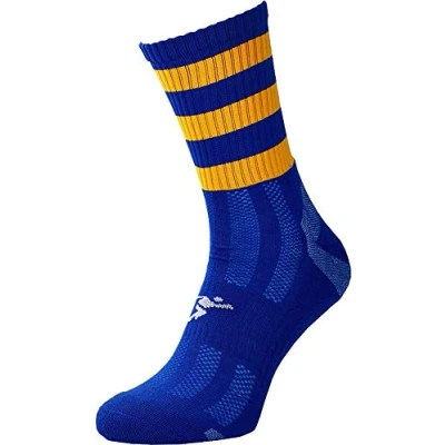 Image of Precision Pro Hooped Gaa Mid Socks Royal/amber 7 11
