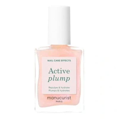 Image of Manucurist Active Plump Nail Polish &amp; Care Collagen Peach Extract No Lamp Hydrator with Ultra Glossy Baby Rose Shimmer for Instant Plumping Effect Volumizer Vegan Plant Based