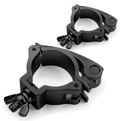 Image of beamz BC50B 50 Quick Release Half Coupler Stage Lighting Truss Clamps (x2) 100kg Load 48 51mm Diameter