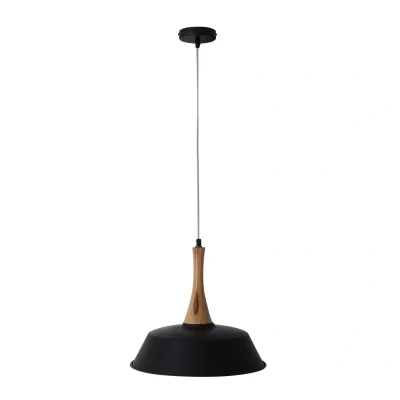 Image of Culum Dome Pendant Ceiling Light Black 1xE27