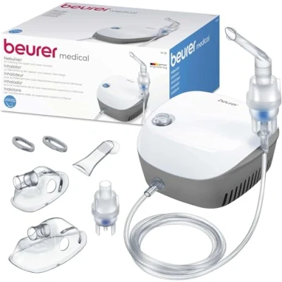 Image of Beurer IH18 Home Use Nebuliser Electric Inhaler for nebulising Liquid Medication colds, Asthma and Respiratory Diseases Compressed air Technology Adults Children Medical Device