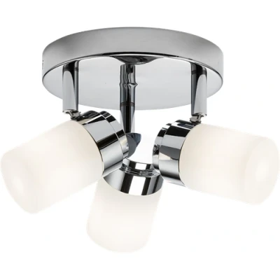 Image of KnightsBridge 230V IP44 G9 Triple Spotlight with Frosted Glass Chrome