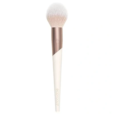 Image of EcoTools Luxe Plush Powder Makeup Brush for Blush &amp; Bronzer, Works Best With Makeup, Luxurious and Glamorous, Eco Friendly Vegan Premium Brush, Synthetic Bristles, Pink,