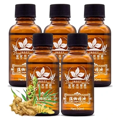 Image of Ginger Massage Oil Spa Oils Plant Essential Lymphatic Drainage (5 Pack)