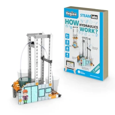 Image of Engino STEAM Labs Toys How hydraulics work? Educational Science Kits for kids Guided Experiment &amp; Activities kit