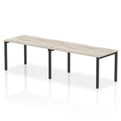 Image of Evolve Plus 1400mm Single Row 2 Person Bench Desk Grey Oak/Black