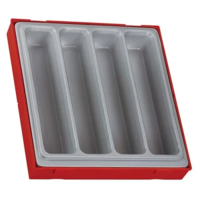 Image of Teng Tools 4 Compartment Double Size Empty Plastic Storage Tray TTD00, Silver