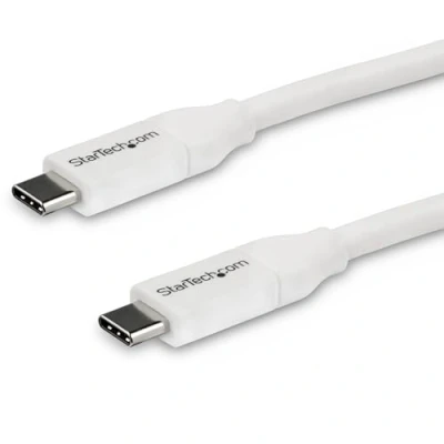 Image of StarTech.com USB C to Cable w/ 5A PD M/M White 4 m (13 ft.) 2.0 IF Certified