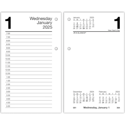 Image of AT A GLANCE 2025 Desk Calendar Refill, Daily, 3 1/2&quot; x 6&quot;, Standard, Loose Leaf (E717T5025)