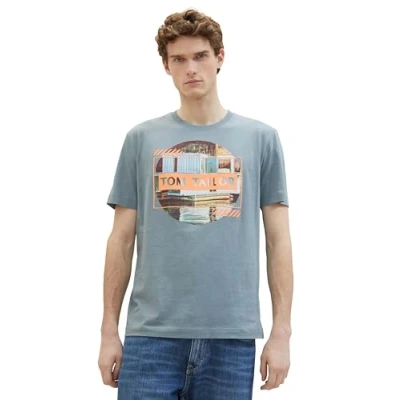 Image of TOM TAILOR Men&#039;s 1040896 T Shirt, 27475 Grey Mint, S