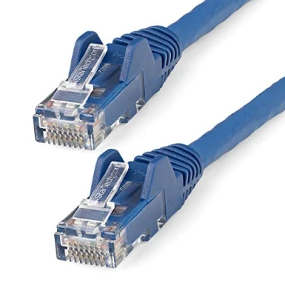Image of StarTech.com 15m CAT6 Ethernet Cable LSZH (Low Smoke Zero Halogen) 10 Gigabit 650MHz 100W PoE RJ45 UTP Network Patch Cord Snagless with Strain Relief Blue, CAT 6, ETL Verified (N6LPATCH15MBL)