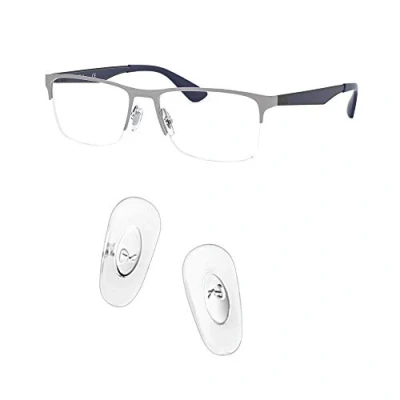Image of Oak&amp;ban Replacement Push in Nose Pads for Ray Ban RB6335 Glasses 14mm Repair Kits,Bonus Lens Cloth(Silver) (Silver)