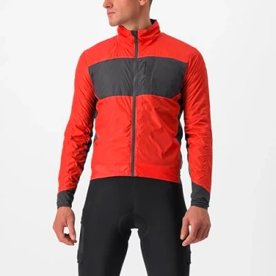 Image of CASTELLI 4521507 642 UNLIMITED PUFFY JKT Jacket Men&#039;s POMPEIAN RED/DARK GRAY Size XL