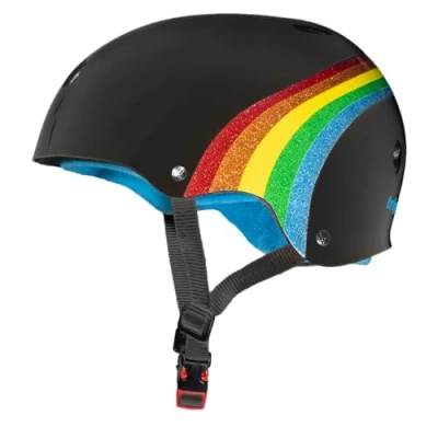 Image of Triple Eight Unisex 8 Sweatsaver Rainbow Sparkle Black XS S, Black, X Small UK