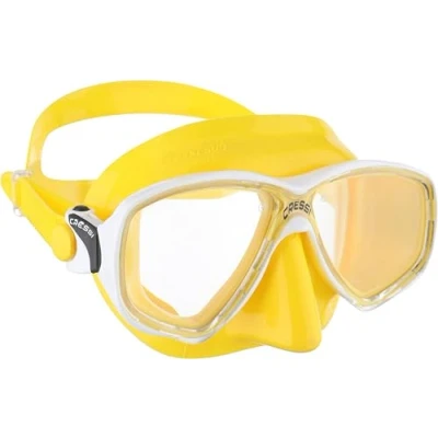Image of Cressi Marea Mask Diving and Snorkelling Mask, Yellow/White, One Size, Unisex Adult