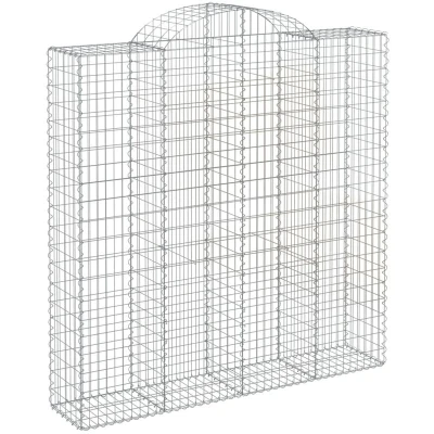 Image of vidaXL Arched Gabion Baskets 7 pcs 200x50x200/220 cm Galvanised Iron