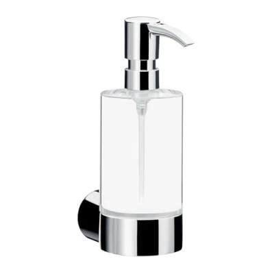 Image of Emco 842100101 Liquid Soap Dispenser Fino Crystal Glass 200 ml Metal pump Chrome Plated