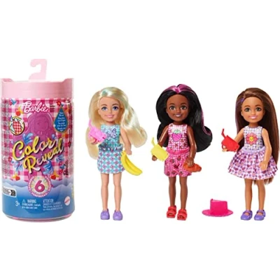 Image of Barbie Chelsea Dolls and Accessories, Color Reveal Small Doll with 6 Surprises Including Change, Picnic Series​​, HKT81