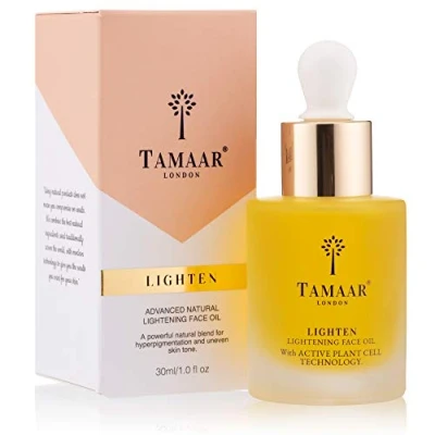 Image of Tamaar Lighten Advanced Natural Lightening Face Oil Reduce Blemishes and Skin Tone Vegan &amp; Cruelty Free 30ml
