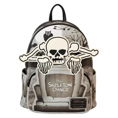 Image of Loungefly Disney Skeleton Dance Womens Double Strap Shoulder Bag Purse, Multi, One Size, Mini Backpack