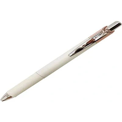 Image of Pentel EnerGel Clena Retractable Liquid Gel Pen, Micro Fine Point 0.5mm Needle Tip, Black Ink, Classical Pink Body (BLN75LP A)