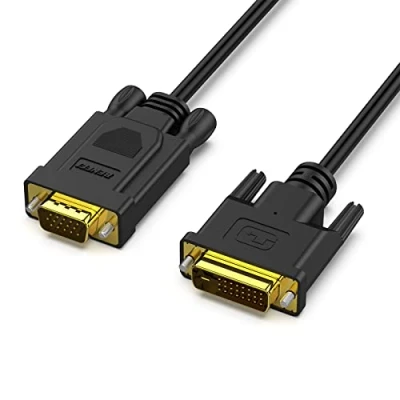 Image of Active DVI D to VGA, Benfei 24+1 VGA 3 Meter Cable Male Gold Plated Cord