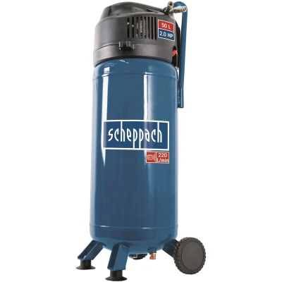 Image of Scheppach HC51V 50L Air Compressor 1500W Oil Free 220L/min Portable &amp; Compact with Wheels Garage Workshop Pneumatic Tools 10 Bar Dual Quick Connect Couplings