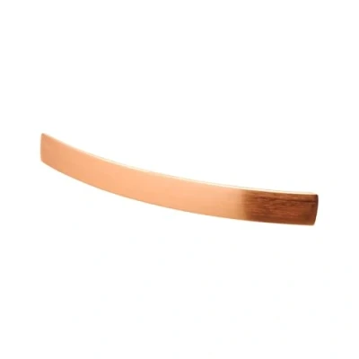 Image of Decoranddecor Loch Cupboard Handles Bow Shape Kitchen Curved Drawer Cabinet Door Modern Pulls 192mm Hole Centre, Satin Copper