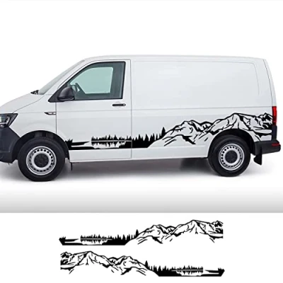 Image of ZKSHPS Car Stickers Accessories Camper Mountain Vinyl Decal，For VW Caravelle Multivan California Transporter T3 T4 T5 T6