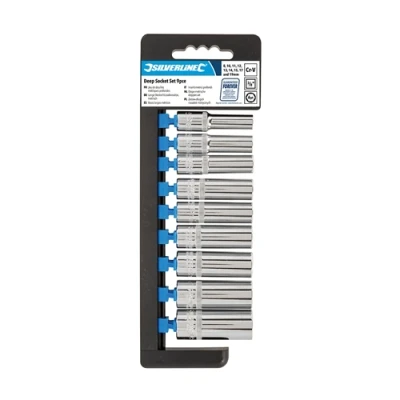 Image of Silverline Deep Socket Set 3/8&quot; Drive 6pt Metric 9pce 8 19mm