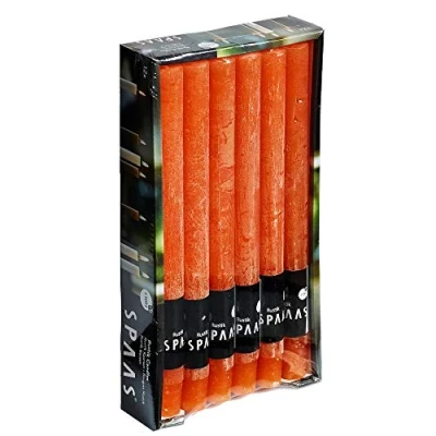 Image of Spaas 12 x Rustic Unscented Household Candles, 8 Hours, Orange