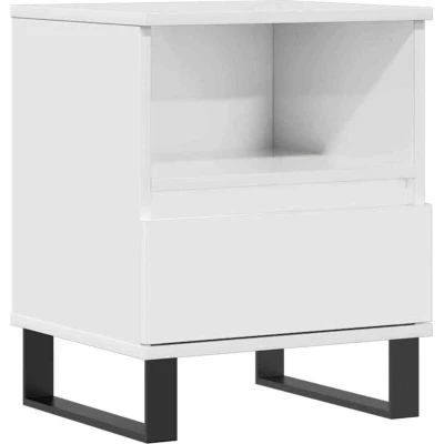 Image of vidaXL Bedside Cabinet High Gloss White 40x35x50 cm Engineered Wood